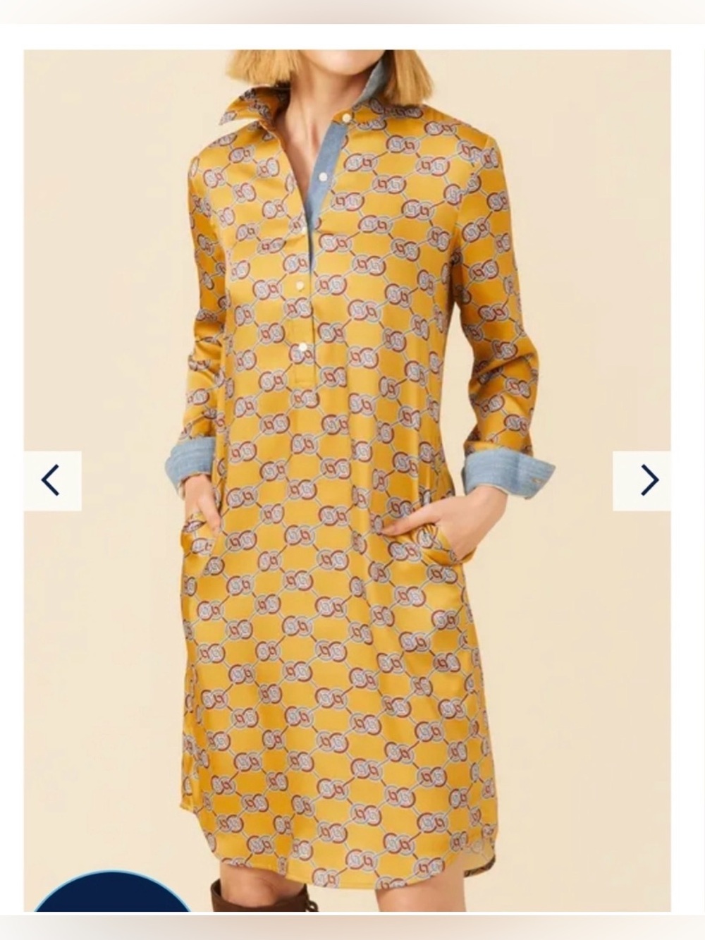 J. Mclaughlin Amara Shirt Dress - Geometric Pattern, Lightweight, Cuff, Summer